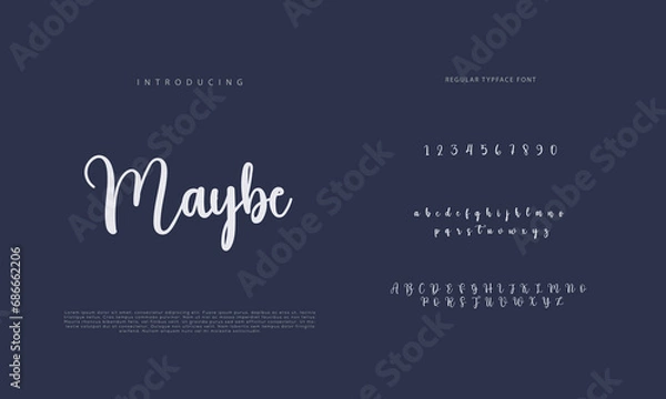 Fototapeta Signature font calligraphy logotype script brush font type font lettering handwritten
