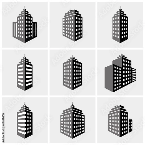 Fototapeta building icons