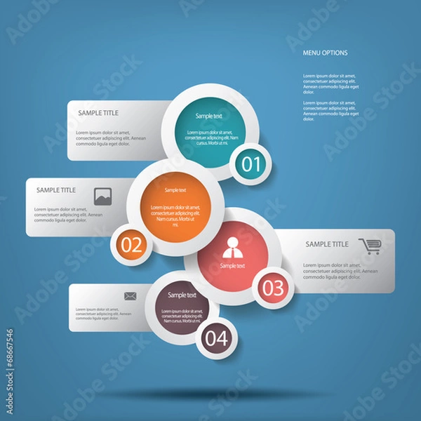 Fototapeta White circles menu options vector