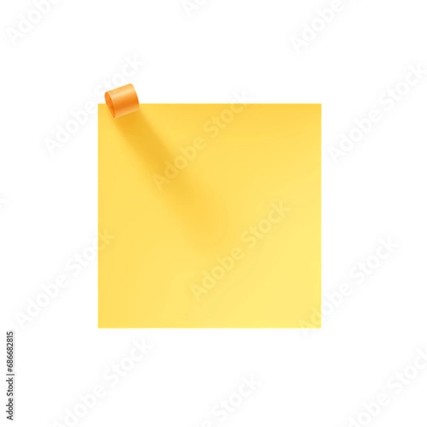 Obraz Yellow note paper isolated on transparent background