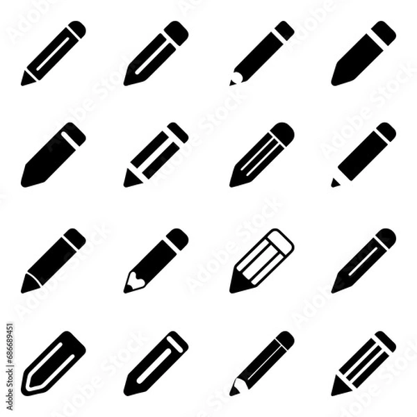 Fototapeta Set of pencil icon. Pictogram vector design.