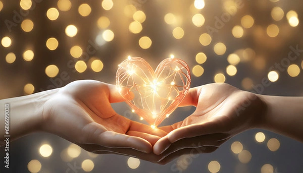 Obraz glowing heart in hands