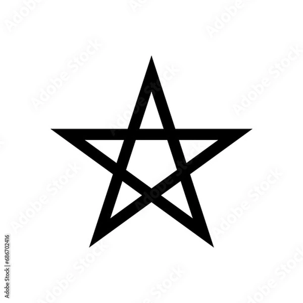 Fototapeta Black pentagram line icon illustration vector. Christmas star shape logo isolated on white background.
