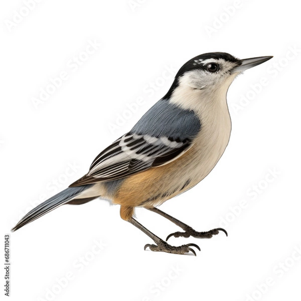 Fototapeta White-breasted Nuthatch isolated on transparent background