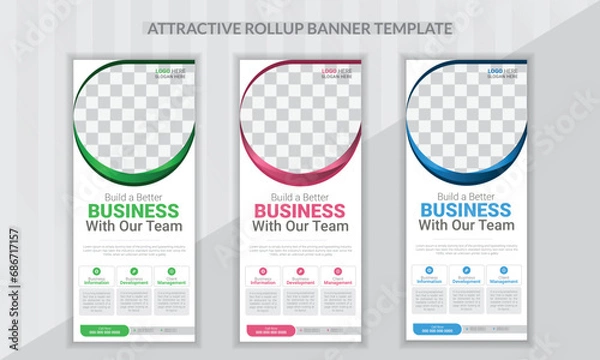 Obraz Creative rollup banner design template 