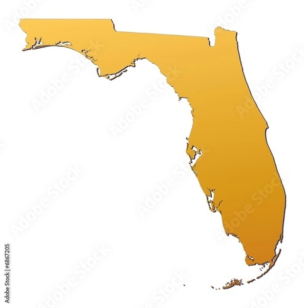 Fototapeta Florida (USA) map filled with orange gradient