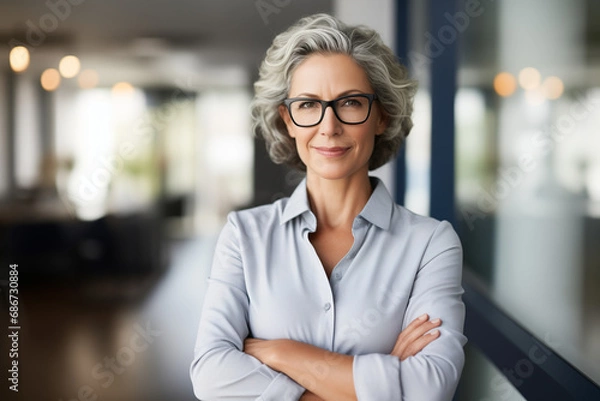 Obraz portrait of a middle-aged businesswoman.