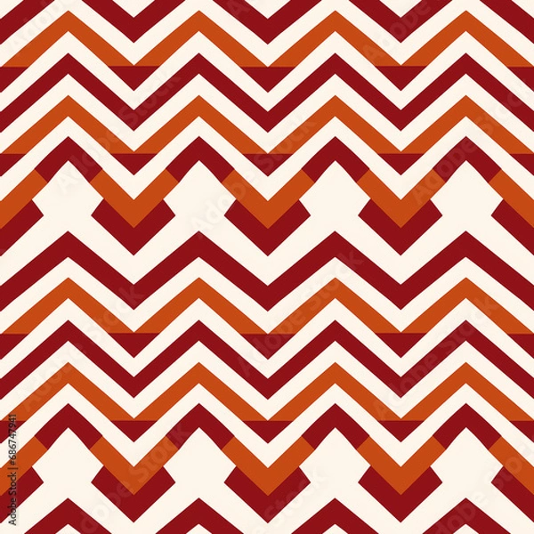 Fototapeta a red and white chevrons wallpaper seamless pattern background