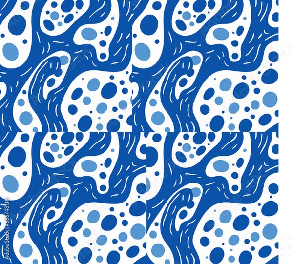 Fototapeta an abstract pattern on a blue background, seamless pattern background