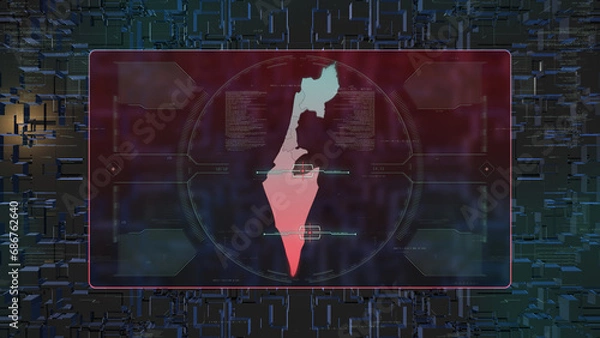 Obraz Israel GPS Digital HUD UI Map