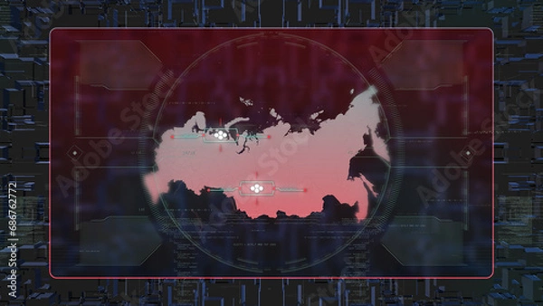 Obraz Russia GPS Digital HUD UI Map