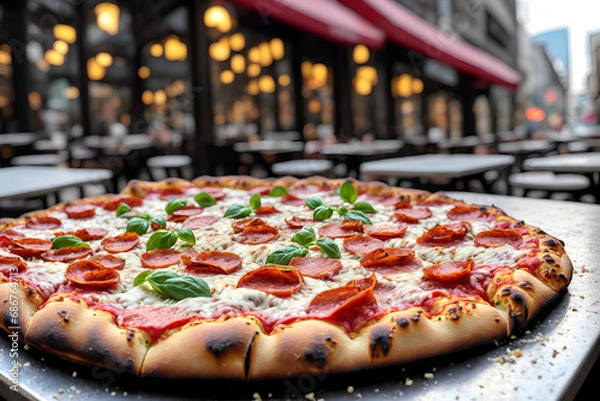 Obraz pizza with salami