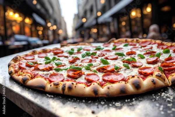 Obraz pizza on a board