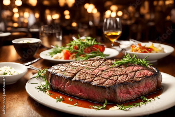 Obraz grilled steak with vegetables