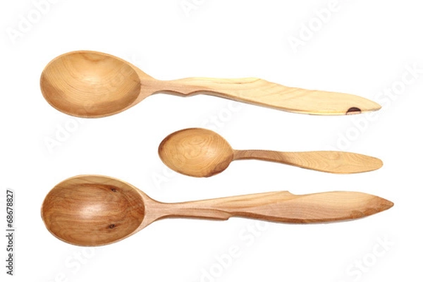 Fototapeta hree wooden spoons of different size