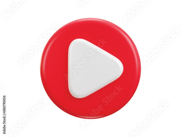 Obraz 3d youtube play button icon vector illustration