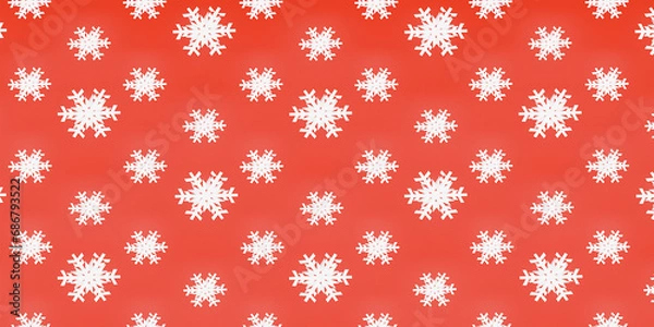 Fototapeta Cute snowflake on red background. Nice element for christmas banner, cards. New year ornament.