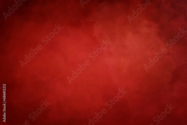 Fototapeta Old red Christmas background texture, vintage grunge and distressed design, worn textured dark red paper