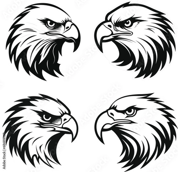Fototapeta eagle head logo vector
