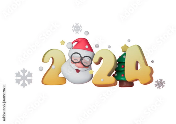 Obraz christmas card with santa claus