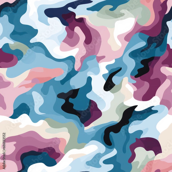 Fototapeta Seamless Abstract Camouflage Dirty Fabric Rainbow Pattern Background