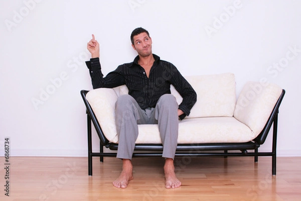 Fototapeta człowiek palce biznes kanapa boso fotel poczekalnia