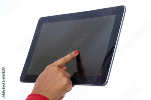 Fototapeta Tablet with hand pointing