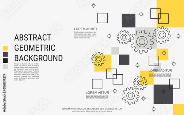 Fototapeta Digital technology vector concept illustration. Abstract geometric style background. Design for banner, booklet, brochure cover, flyer, presentation