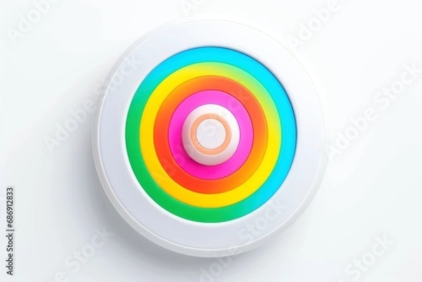 Fototapeta Abstract high tech multicolor button on white background
