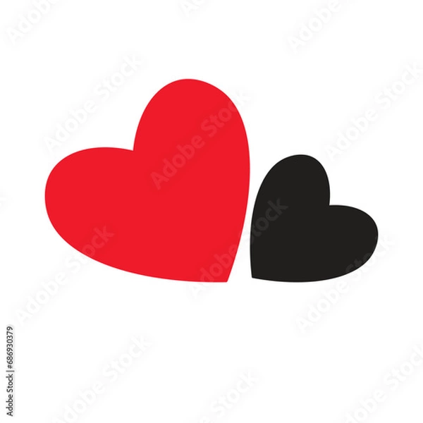 Fototapeta heart vector
black and red heart icon - heart logo vector on white background