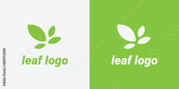 Fototapeta green leaf vector icon pair on Solid and Reversed Background.
leaf logo vector.