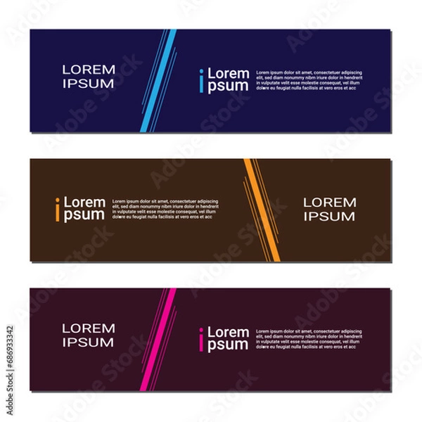 Fototapeta Vector abstract design banner 
template for websites. Set of  web banner templates. Abstract social media cover design. Horizontal header background. 
