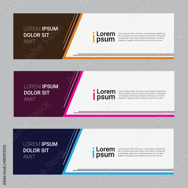 Fototapeta Business banner design web template Set, Horizontal header web banner. cover header background for website design, Social Media Cover ads banner, invitation card