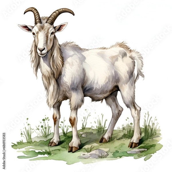 Obraz mountain goat on a white background