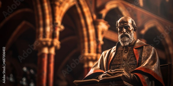 Fototapeta Bust/Statue of Augustine of Hippo, Saint Augustine, was a theologian and philosopher of Berber origin and the bishop of Hippo Regius in Numidia.