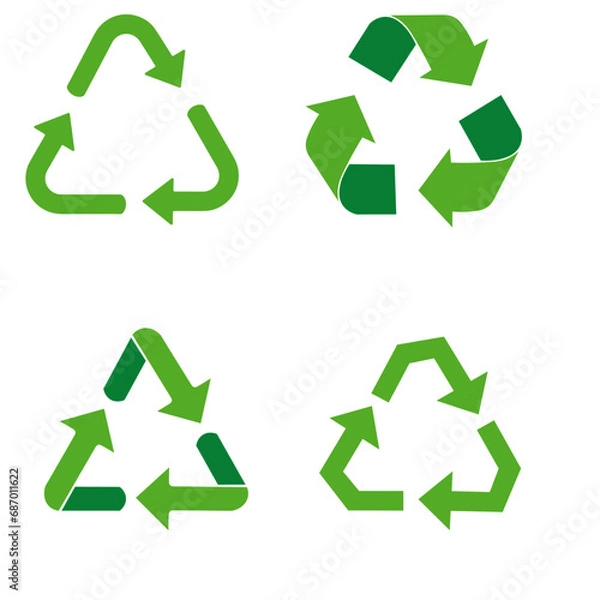 Obraz Recycle icon symbol vector. Recycling and rotation arrow icon pack