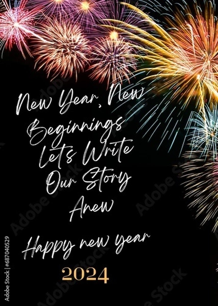 Fototapeta happy new year,new year evening, new year, new year greetings, happy new year 2024, 2024, 2024 greetings, 2024 new hope, 2024 new beginning,