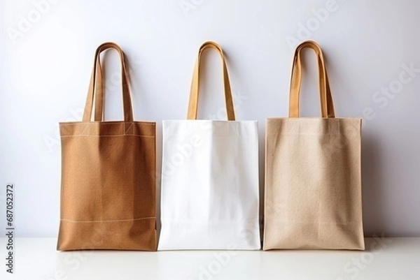 Fototapeta a tote bag on isolated white background, mockup