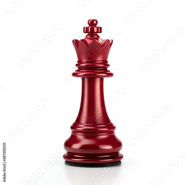 Fototapeta a red chess piece on a white background