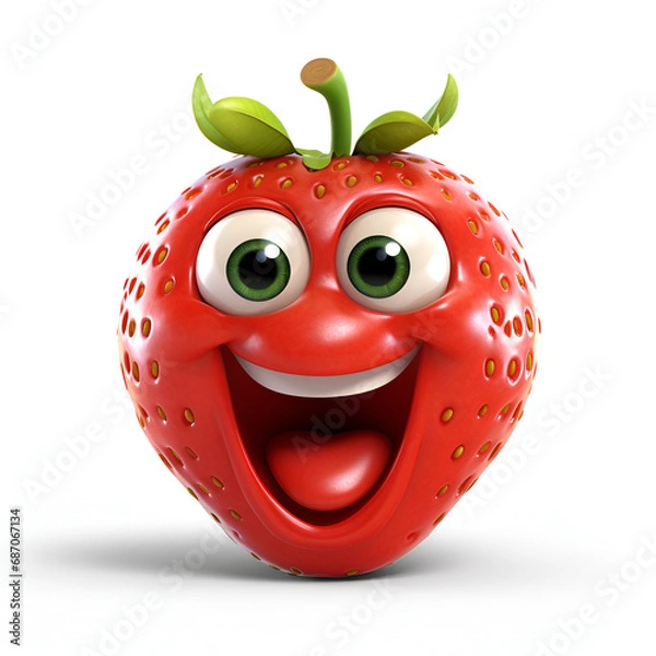 Obraz red strawberry cartoon
