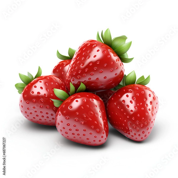 Obraz strawberries on white background