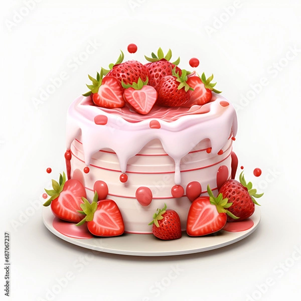 Obraz cake with strawberry
