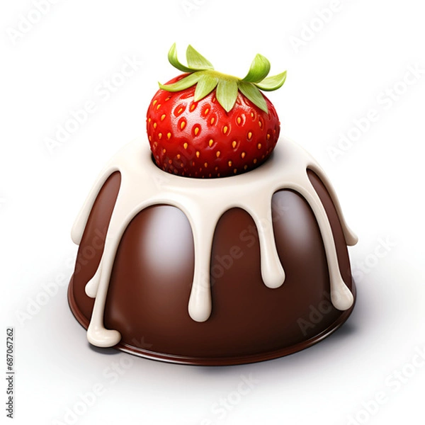 Obraz chocolate cake with strawberry