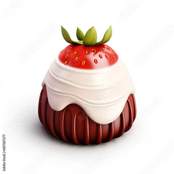 Obraz chocolate cake with strawberry