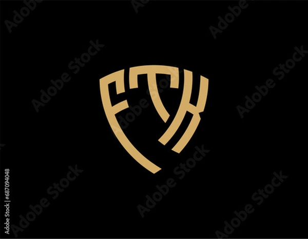 Fototapeta FTK creative letter logo design vector icon illustration