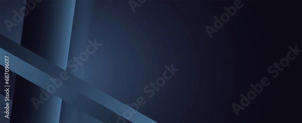 Fototapeta Modern black blue abstract background. Minimal. Color gradient. Dark. Web banner. Geometric shapes. 3d effect. Triangle stripes. Design. Futuristic. vector