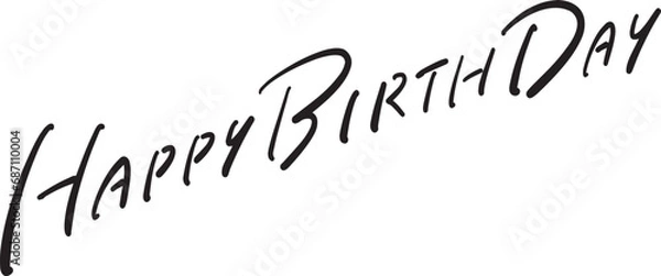 Obraz HAPPYBIRTHDAY 手書き文字　ベクター