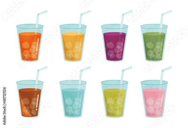 Fototapeta 飲み物　ドリンク　氷　爽やか　ジュース　バリエーション