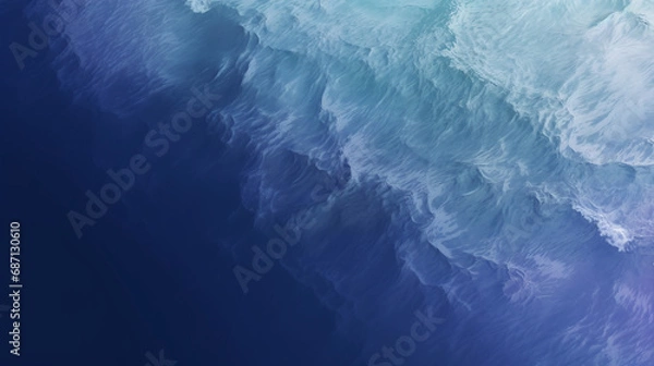 Fototapeta blue surface of the ocean, view from above, aerial perspective