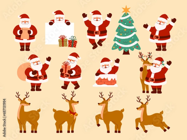 Fototapeta Set of Christmas Elements